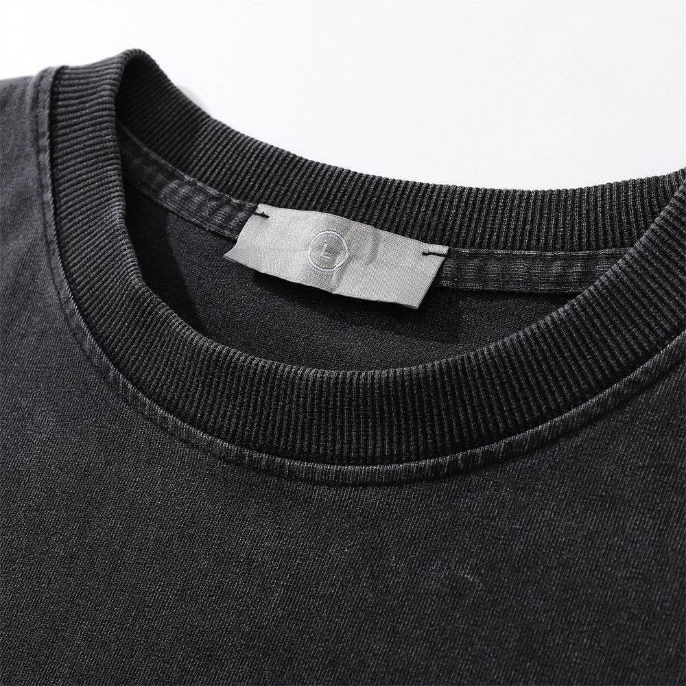 Printed Washed Old Short-sleeved T-shirt For Men MuddyStock
