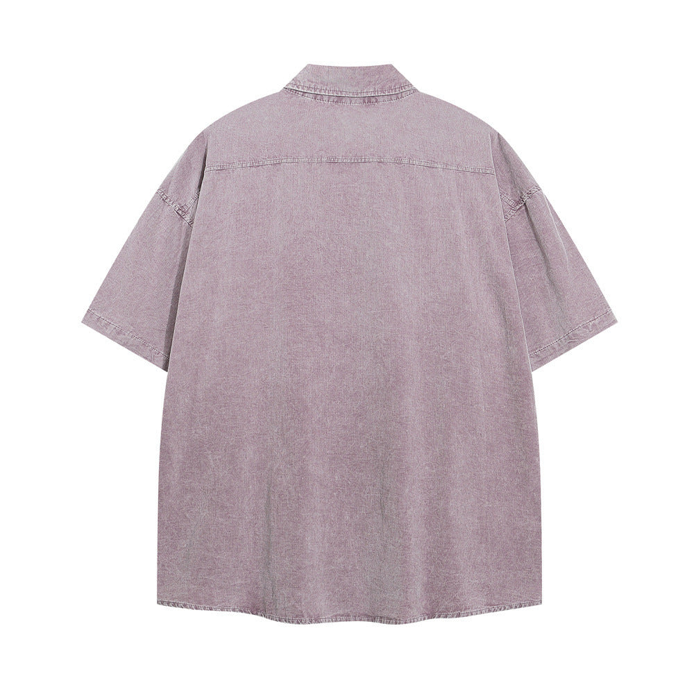 Letter Pocket Embroidered Casual Shirt For Men MuddyStock