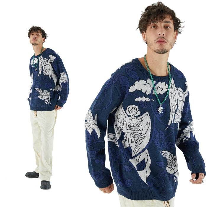 Woven Crew Neck Casual Sweater For Men MuddyStock