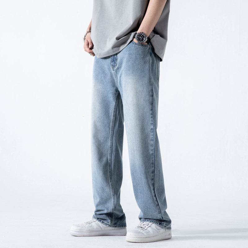 Vintage Jeans Men's Loose Straight Washed Draping Wide Leg MuddyStock