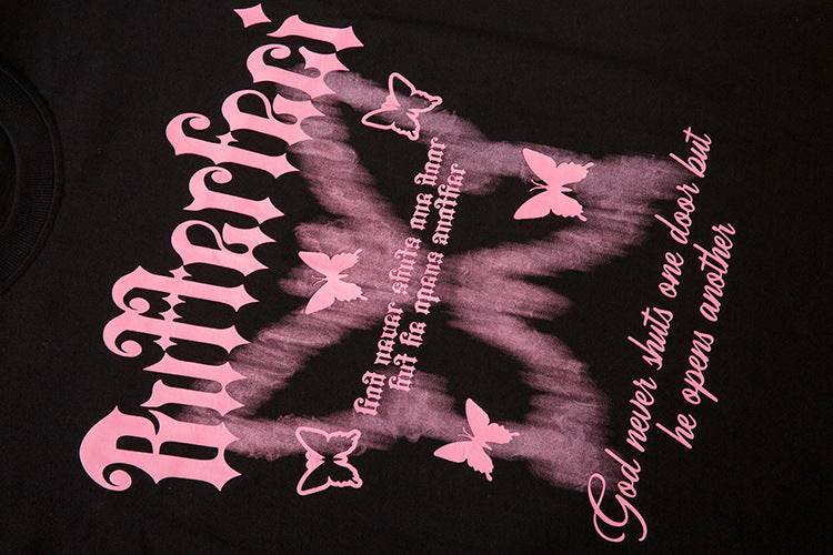 American High Street Butterfly Printed T-shirt For Men And Women MuddyStock