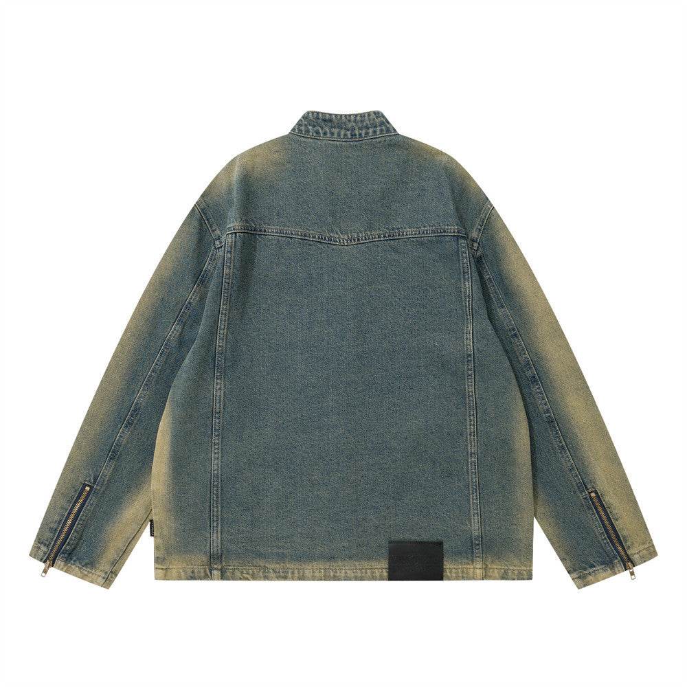 American Workwear Stitching Denim Coat For Men And Women MuddyStock