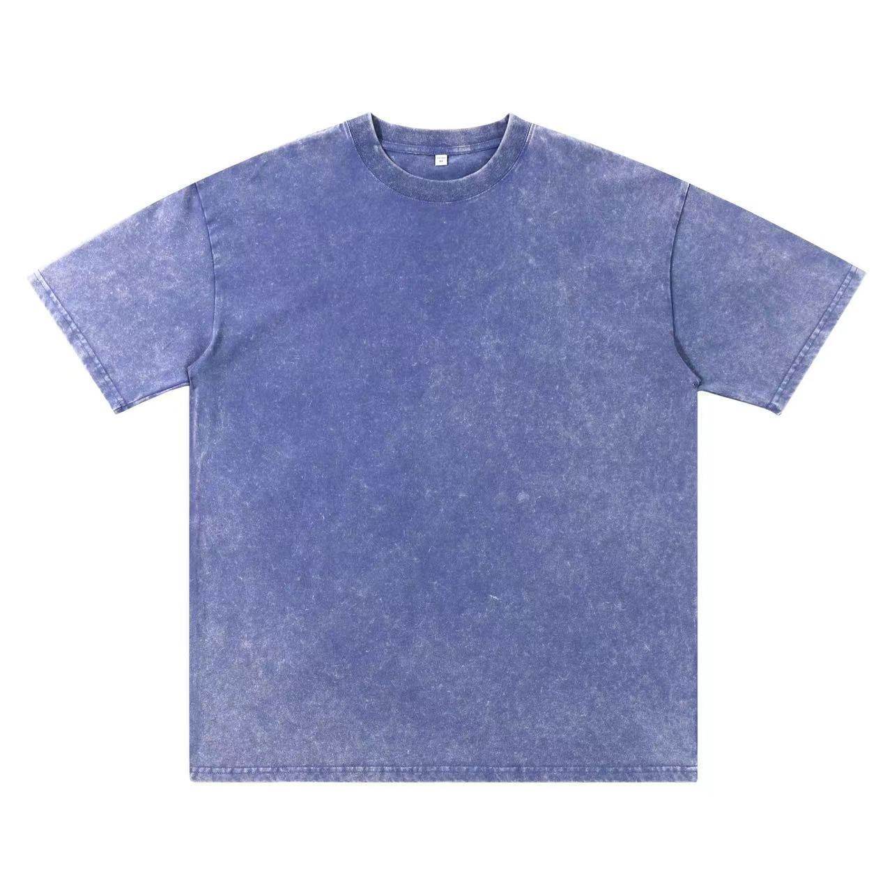 Summer New Round Neck Loose Retro Top Klein Blue MuddyStock