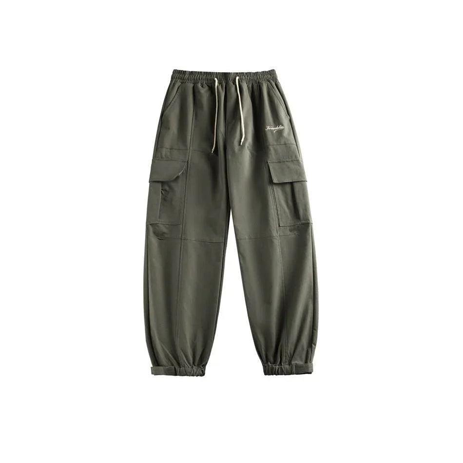 Autumn Outdoor Retro Pocket Overalls Men's Loose Straight Casual Green