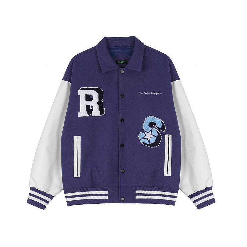 High Street Loose Jacket For Men And Women Purple MuddyStock