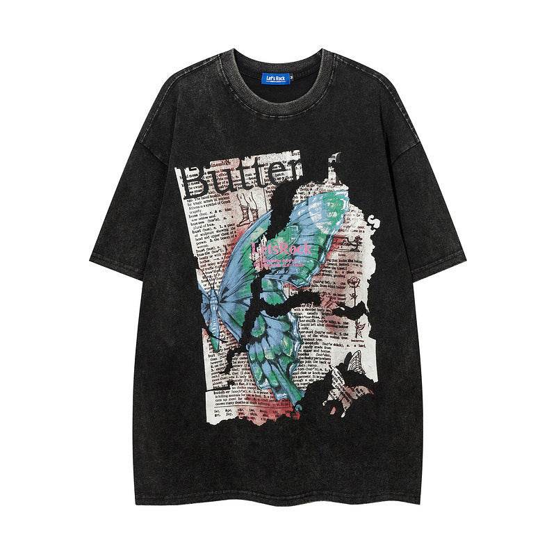 Short Sleeve Men Clothing Summer Fashion For Men And Women Black MuddyStock