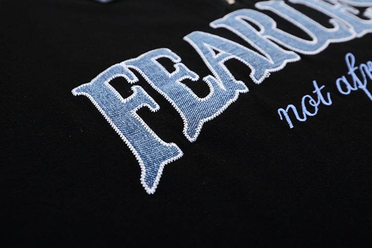 Letter Patch Short-sleeved T-shirt For Men And Women MuddyStock