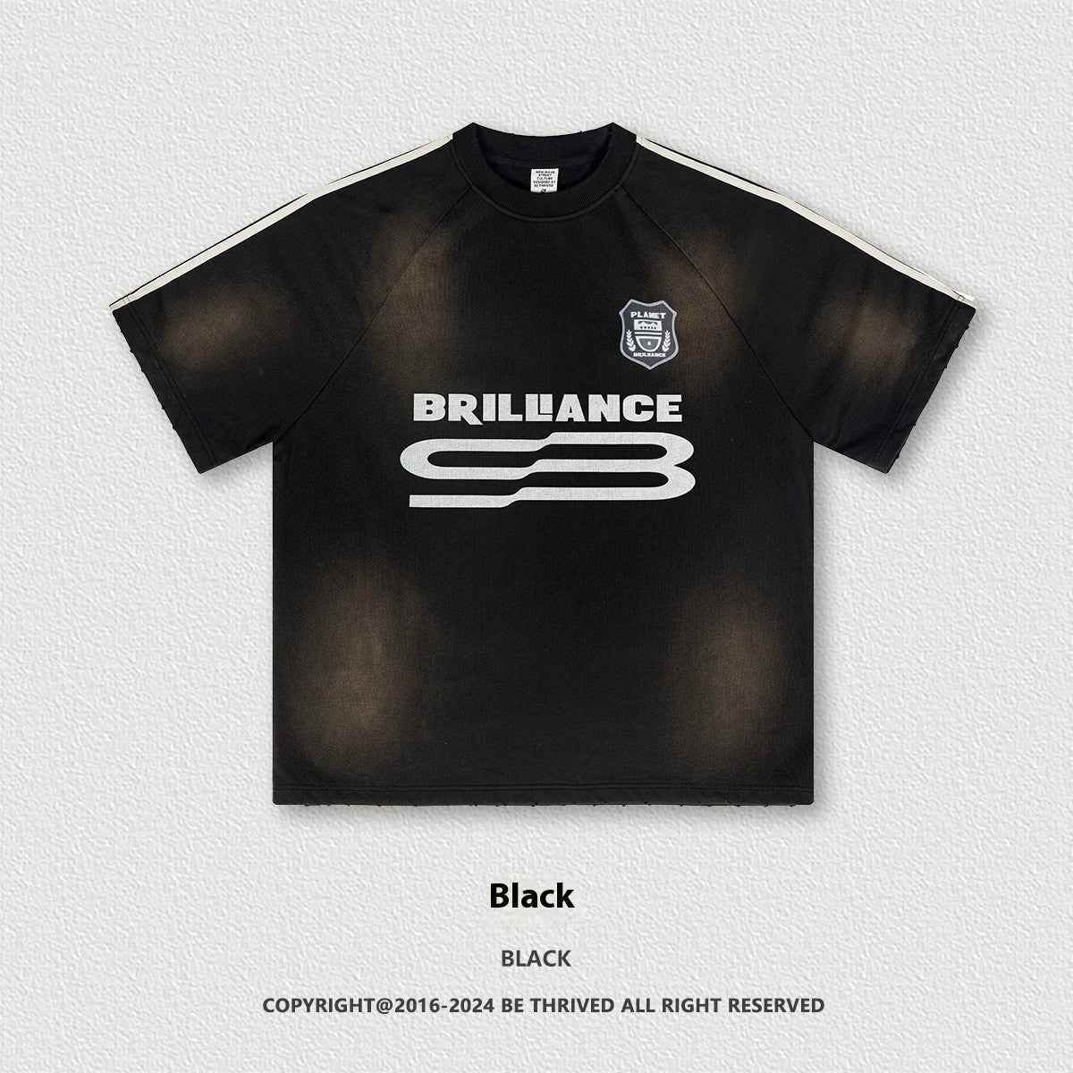 Retro Washed Distressed Short Sleeve For Men And Women Black MuddyStock
