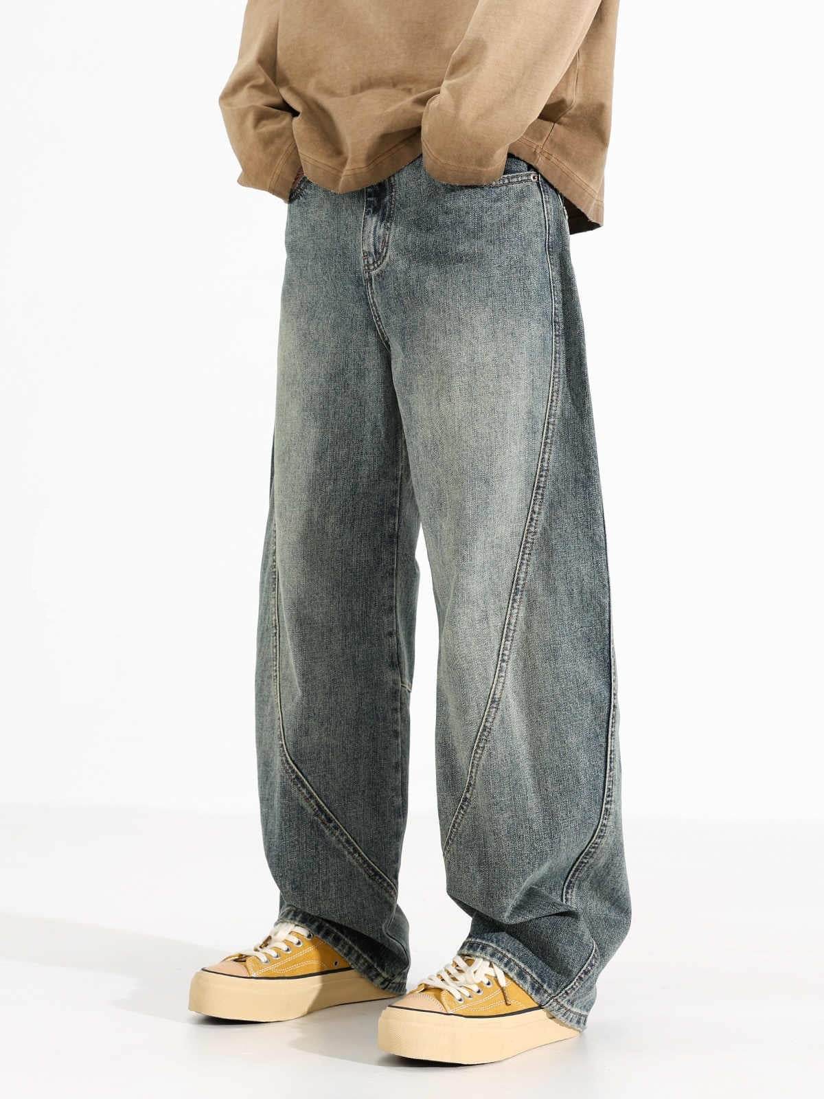 Men's Loose Wide-leg Retro Distressed Loose Jeans MuddyStock