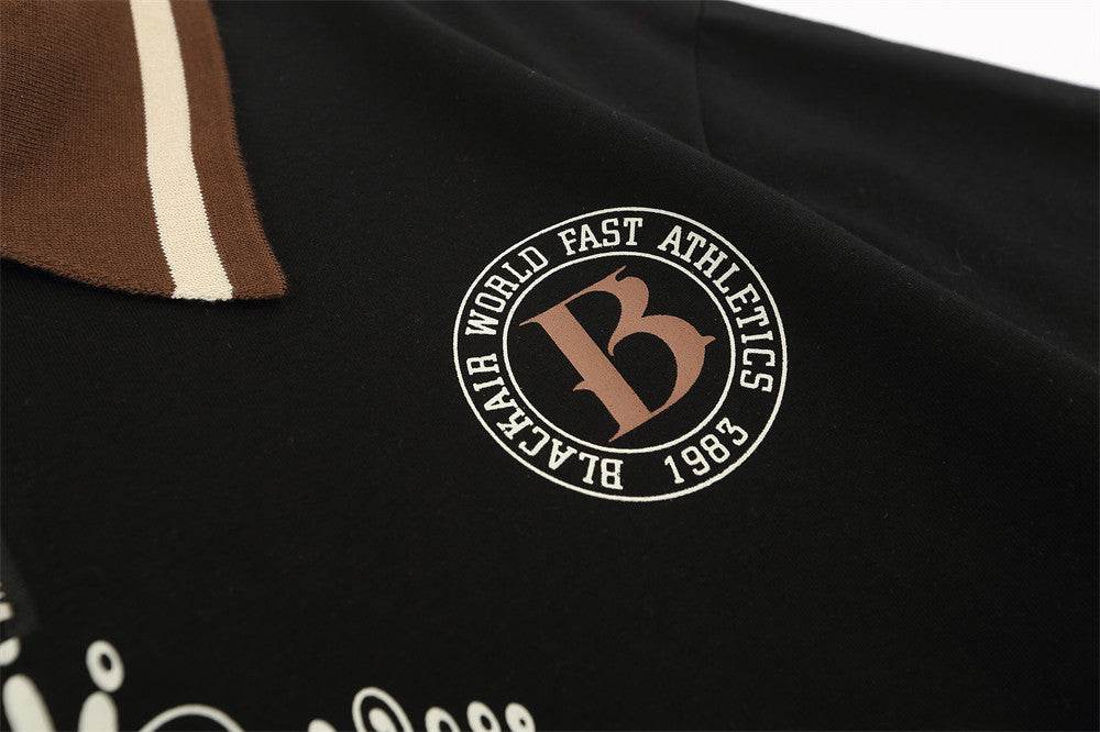 Short-sleeved Polo Shirt With Letters For Men And Women MuddyStock