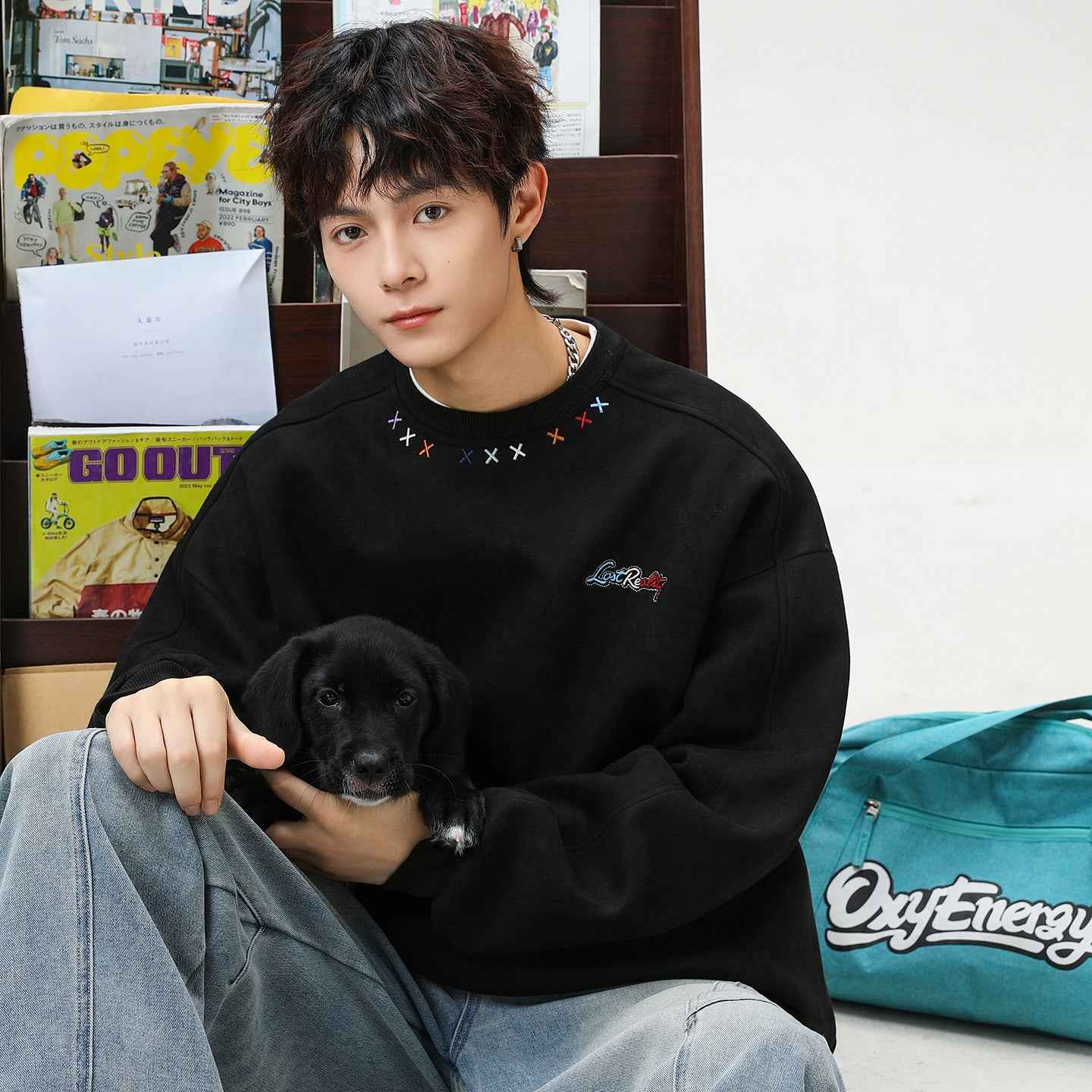 Round neck sweatshirt men's embroidered pullover | MuddyStock Originals MuddyStock