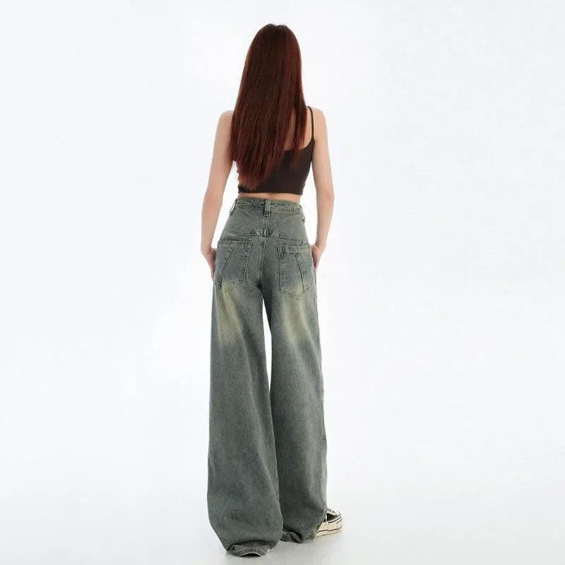 Wide Leg Straight Leg Denim Pants for Women | MuddyStock Originals