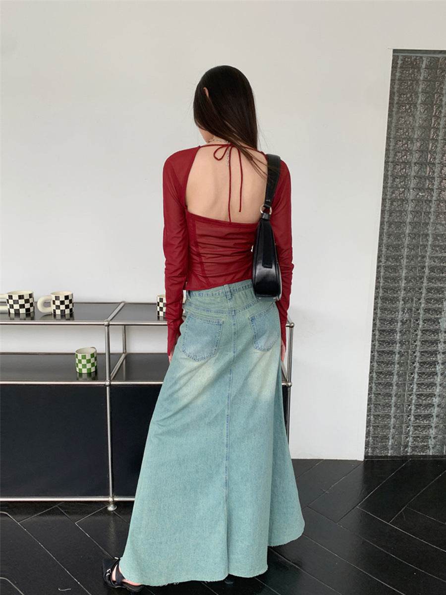 Long Sleeved Lace Up Corset Slimming Top for women MuddyStock