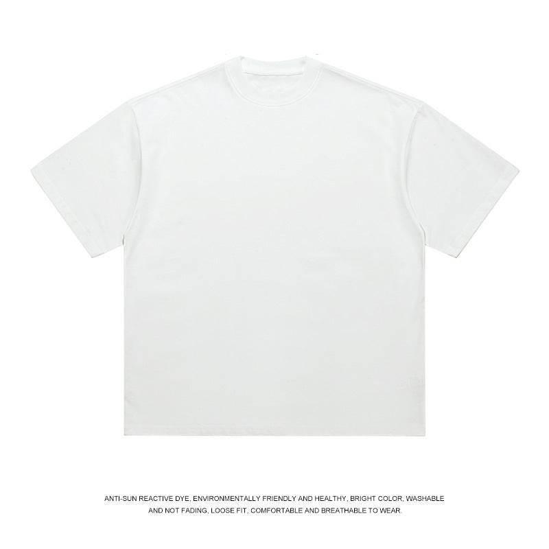T-shirt Men's Loose Solid Color Bottoming Shirt White