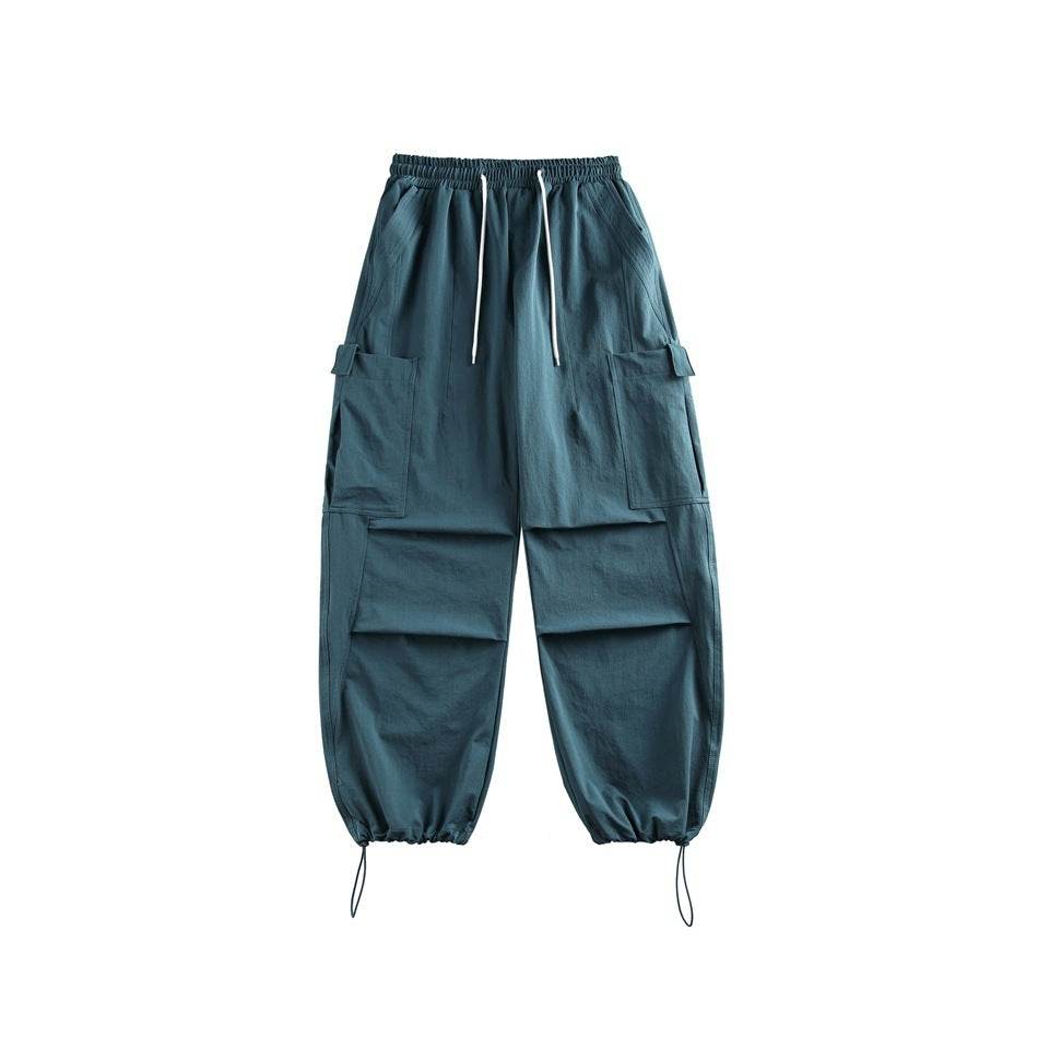 Casual Straight-leg Loose Cargo Pants Male Lake Blue MuddyStock