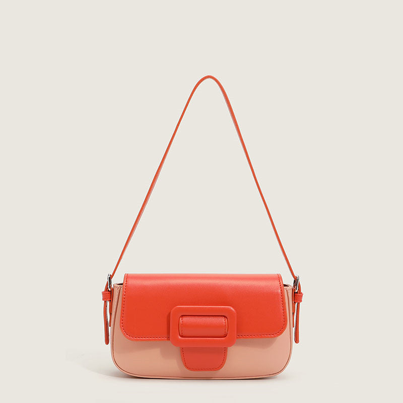 Niche French Underarm Shoulder Bag For Women Pink orange