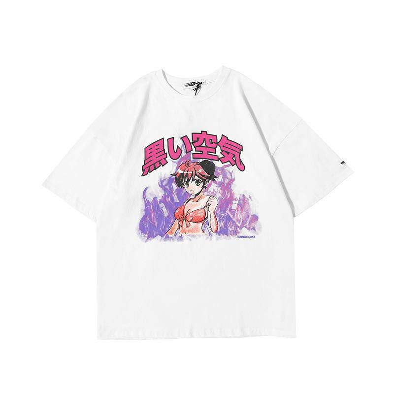 Flame print T-shirt For Both Men And Women White MuddyStock