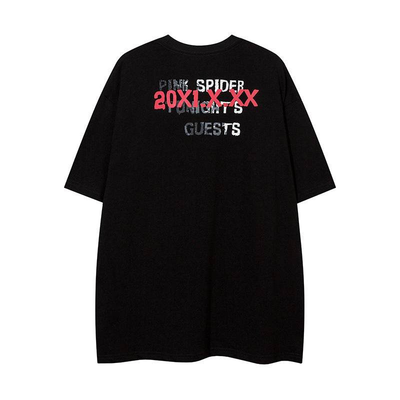 Spider Letter Print Short-sleeve For Men And Women MuddyStock