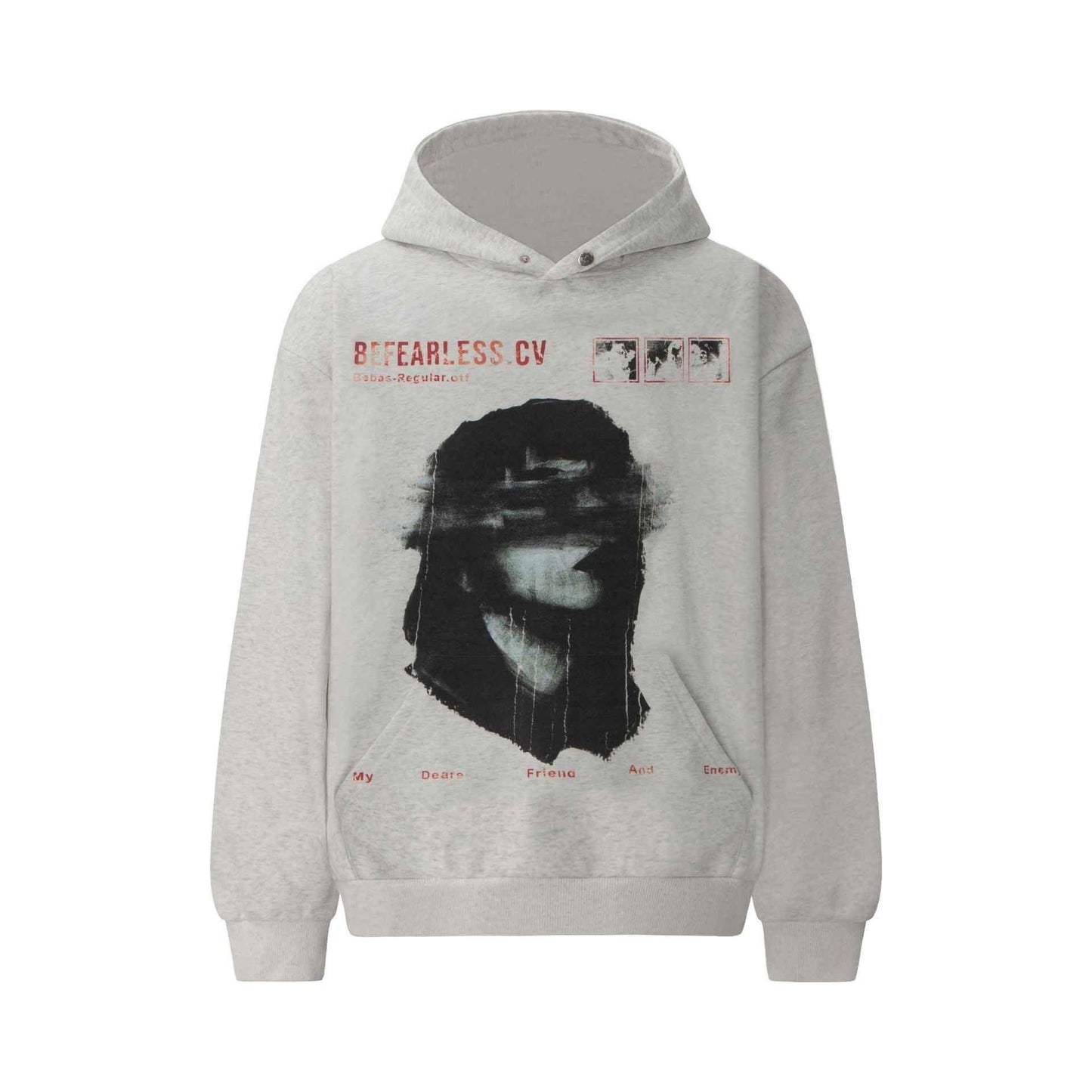 Vintage Washed Printed Loose Hoodie For Men And Women | MuddyStock Originals Floral Gray