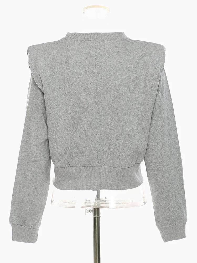 Shoulder pads armor like short sleeved round neck hoodie top jacket | MuddyStock Originals MuddyStock