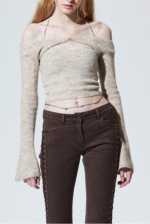 Suspender Blouse Two-piece Knitted Blouse MuddyStock