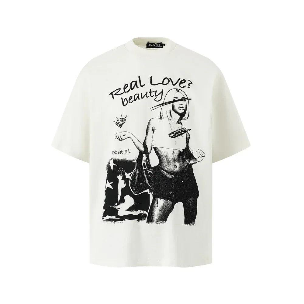 Street Fashion Abstract Figure Print Short Sleeve T-Shirt For Men And Women | MuddyStock Originals