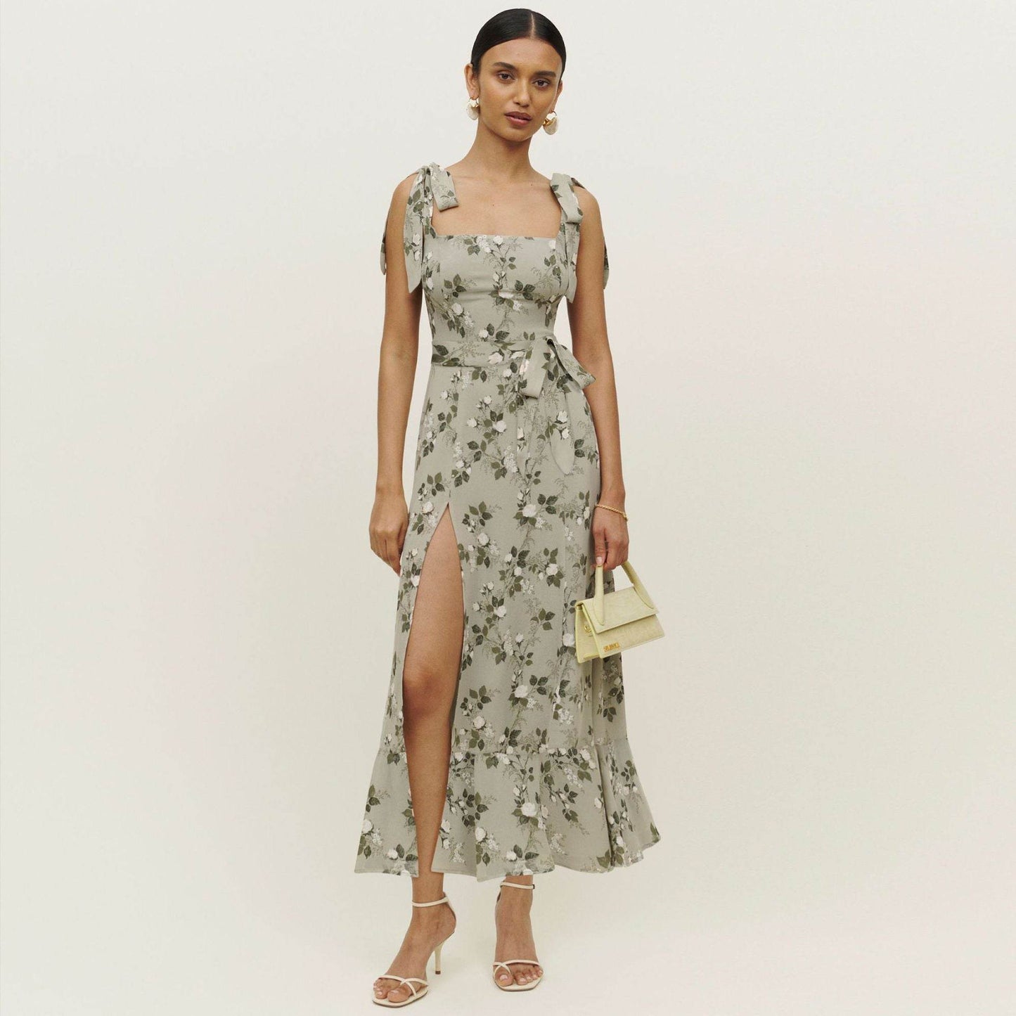 Spring And Summer New Women's Halter Straps Bustier Floral Dresses FQPT004 MuddyStock