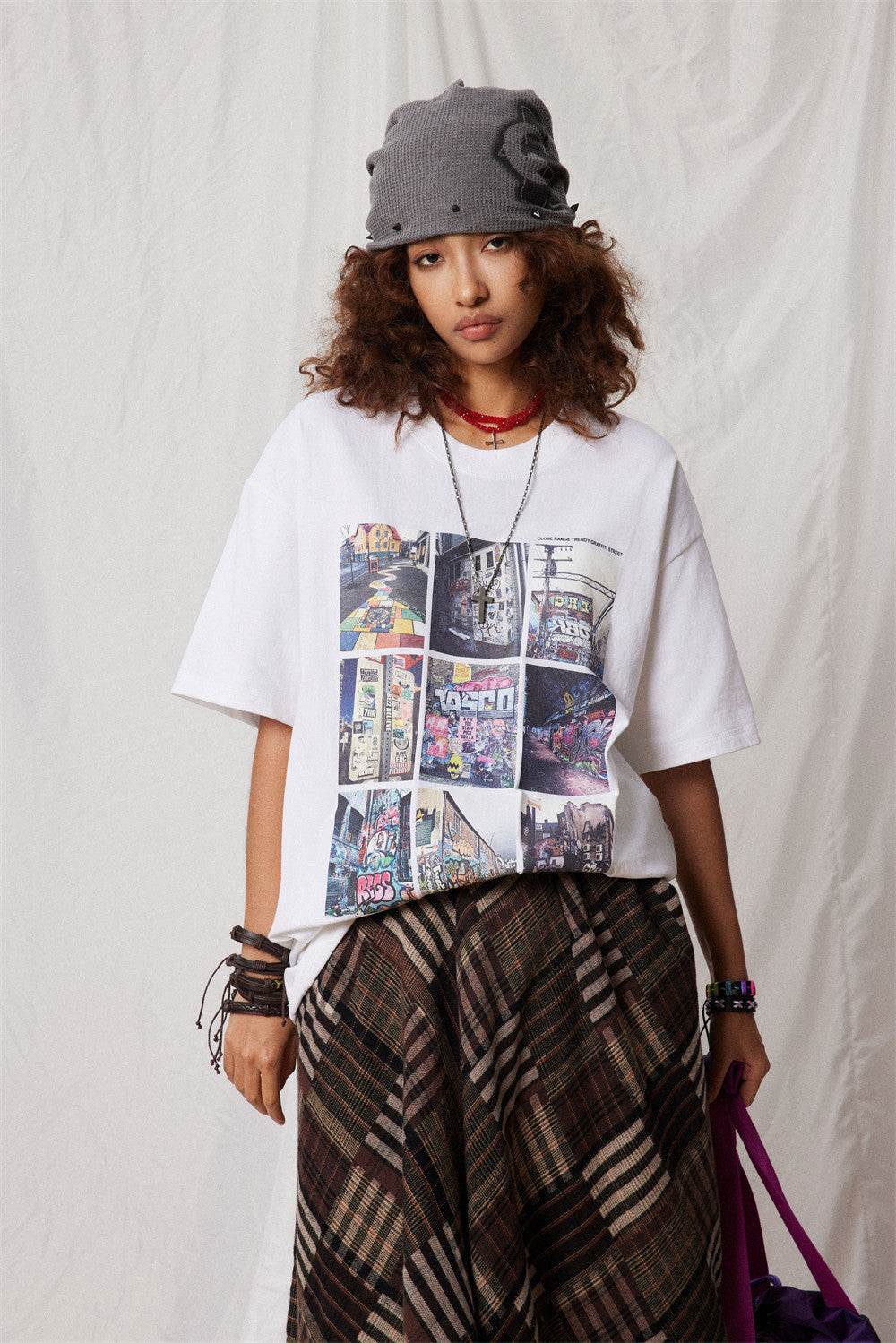 City Landscape Printed Short-sleeved T-shirt For Women MuddyStock