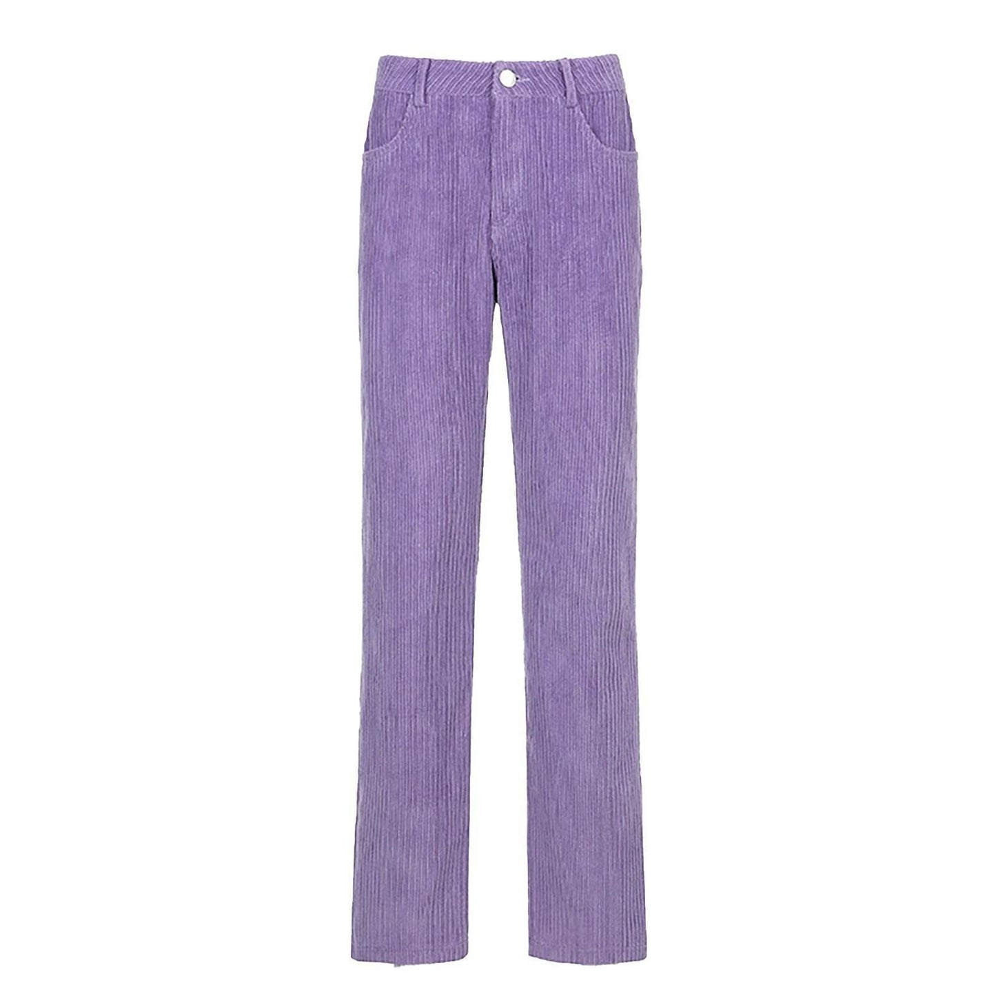 Retro Solid Corduroy High Waist Wide Leg Casual Women's Pants MuddyStock