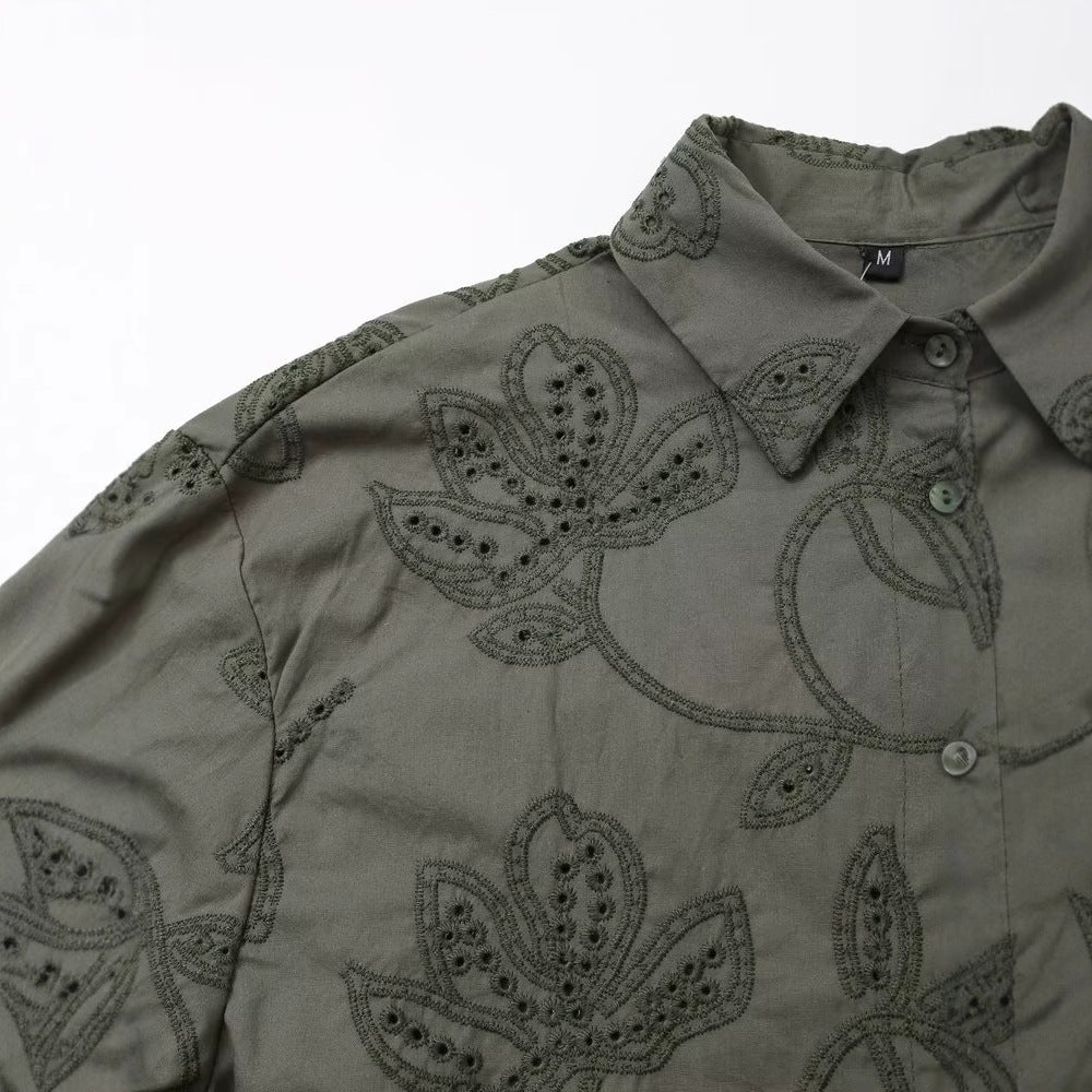 Simple and versatile loose embroidered shirt for women | MuddyStock Originals MuddyStock