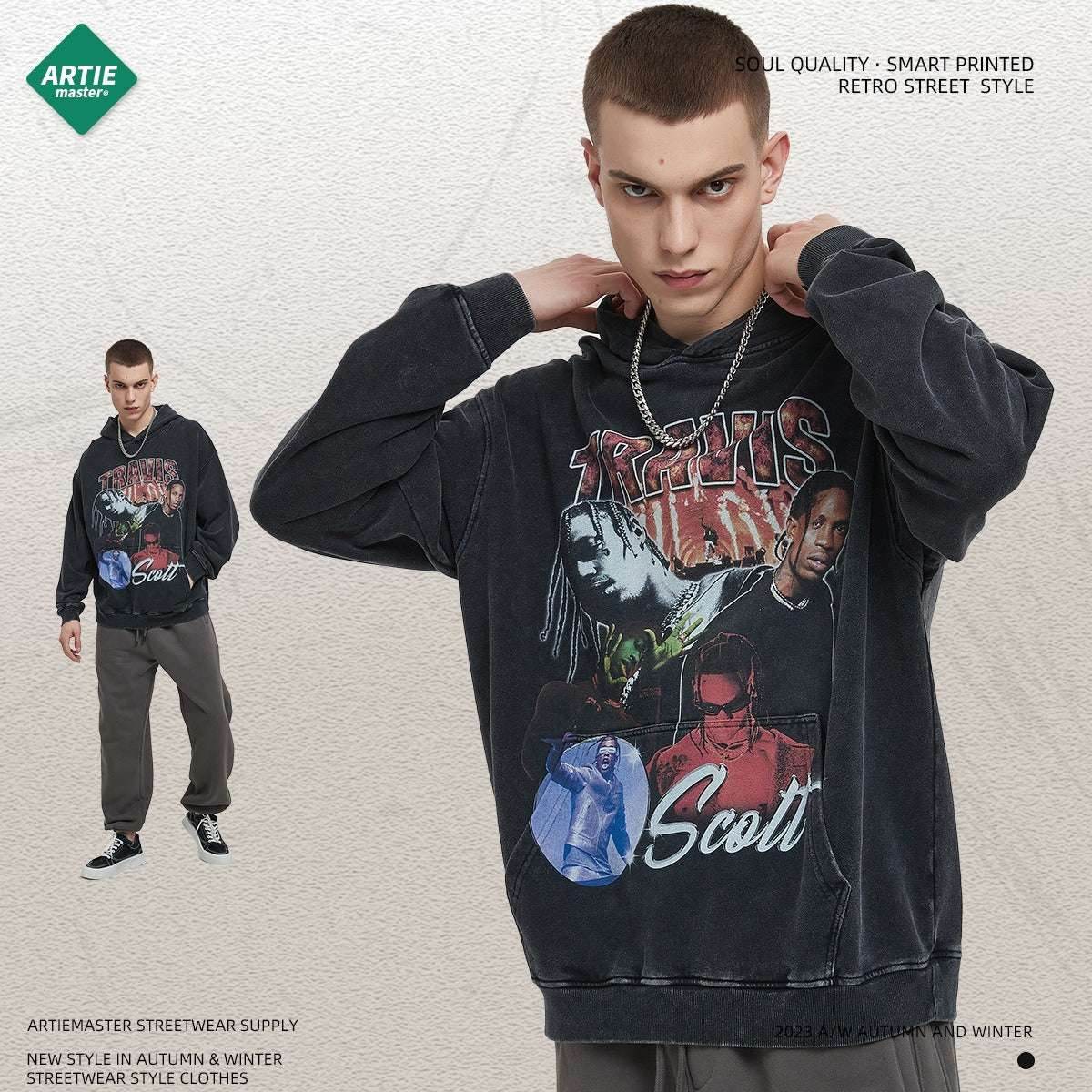 Breathable distressed printed hoodie for men | MuddyStock Originals MuddyStock