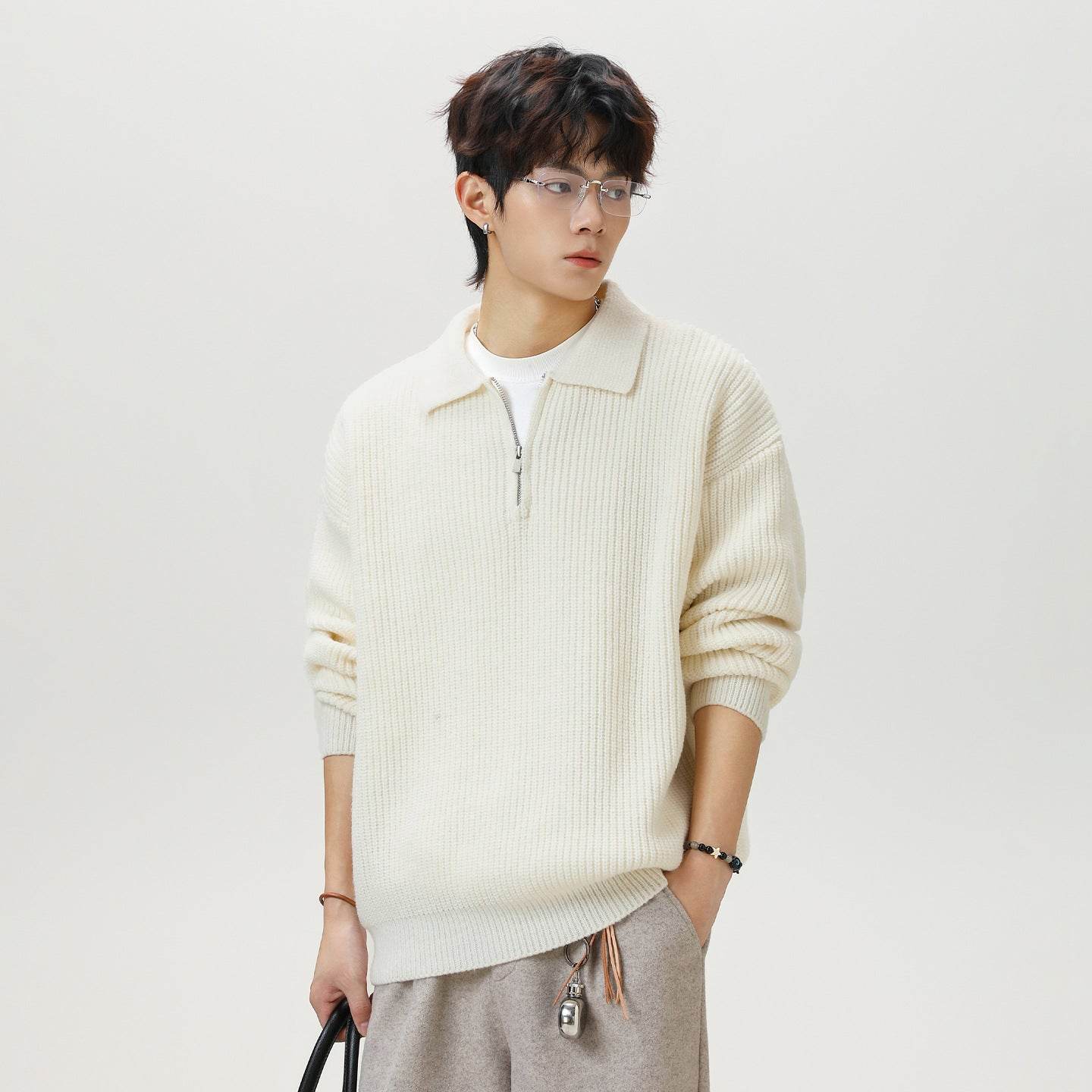 Half zip lapel sweater for men | MuddyStock Originals MuddyStock