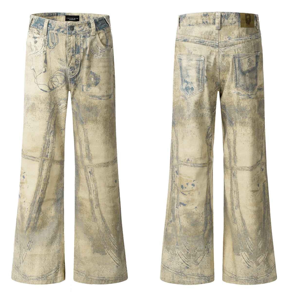 Printed Shell Pattern Denim Pants for Men and Women | MuddyStock Originals MuddyStock