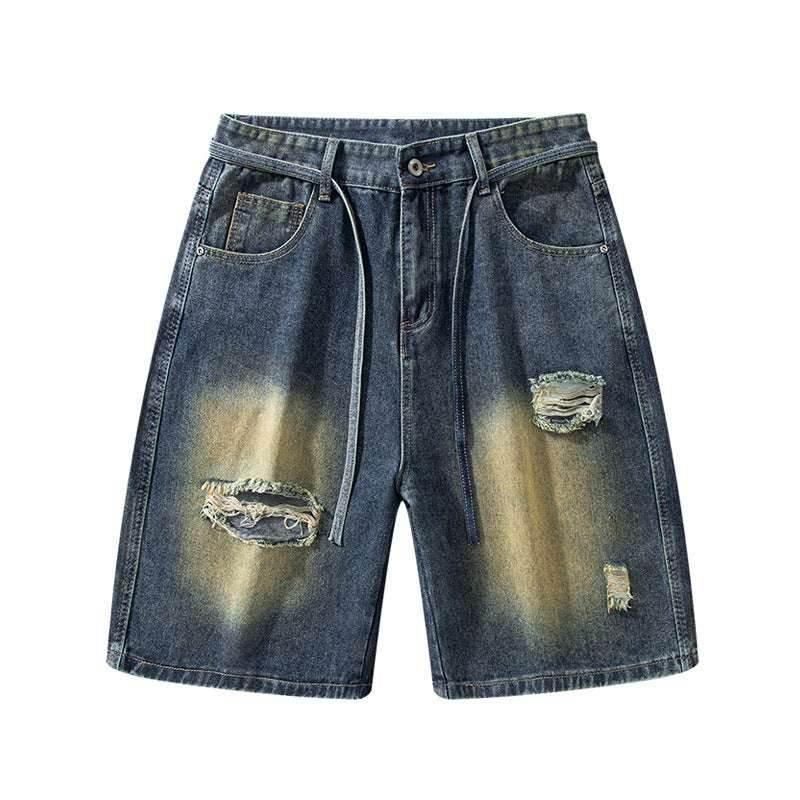 American High Street Make Old Ripped Shorts For Men And Women
