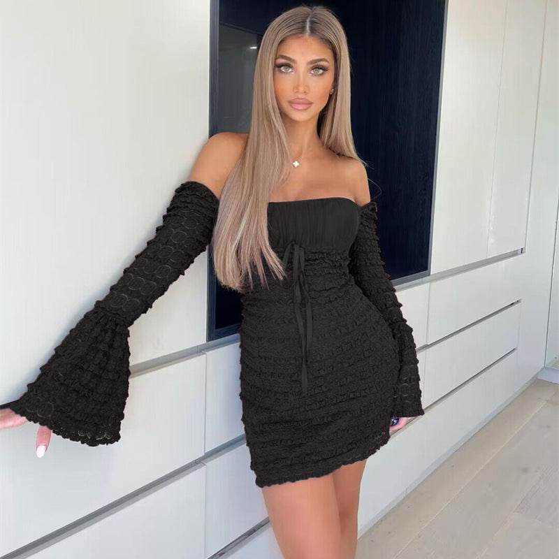 Bell Sleeve Sheath Dress Women MuddyStock