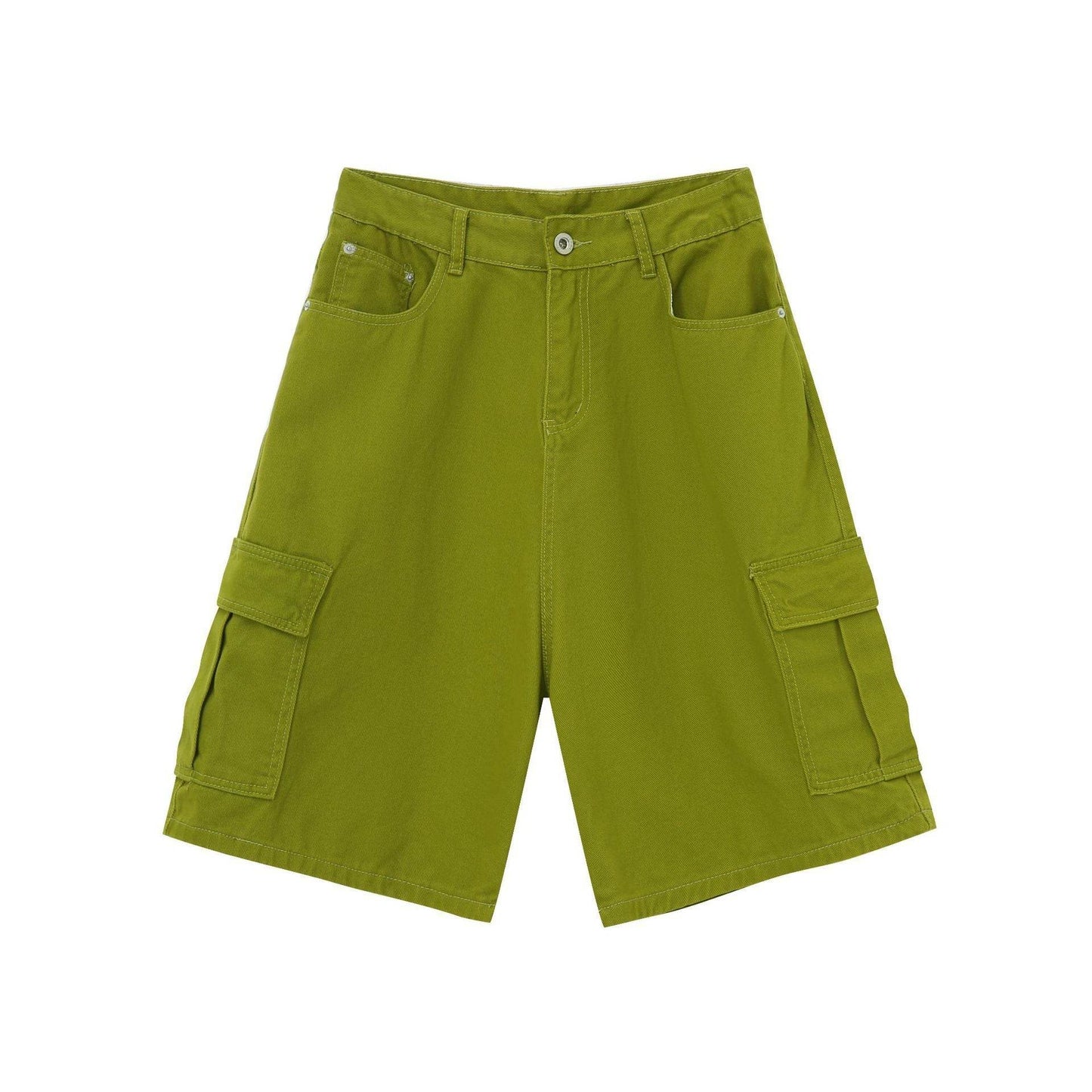 Straight Wide-leg Denim Shorts For Men And Women Fruit Green MuddyStock
