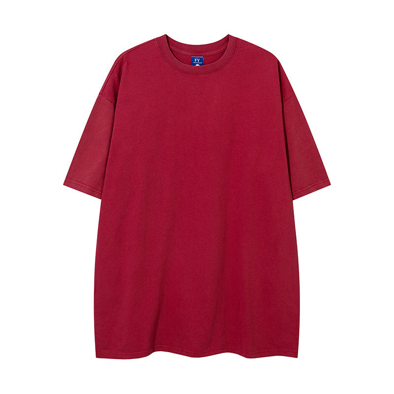 Washed Distressed Loose Short-sleeved T-shirt For Men And Women | MuddyStock Originals Red MuddyStock
