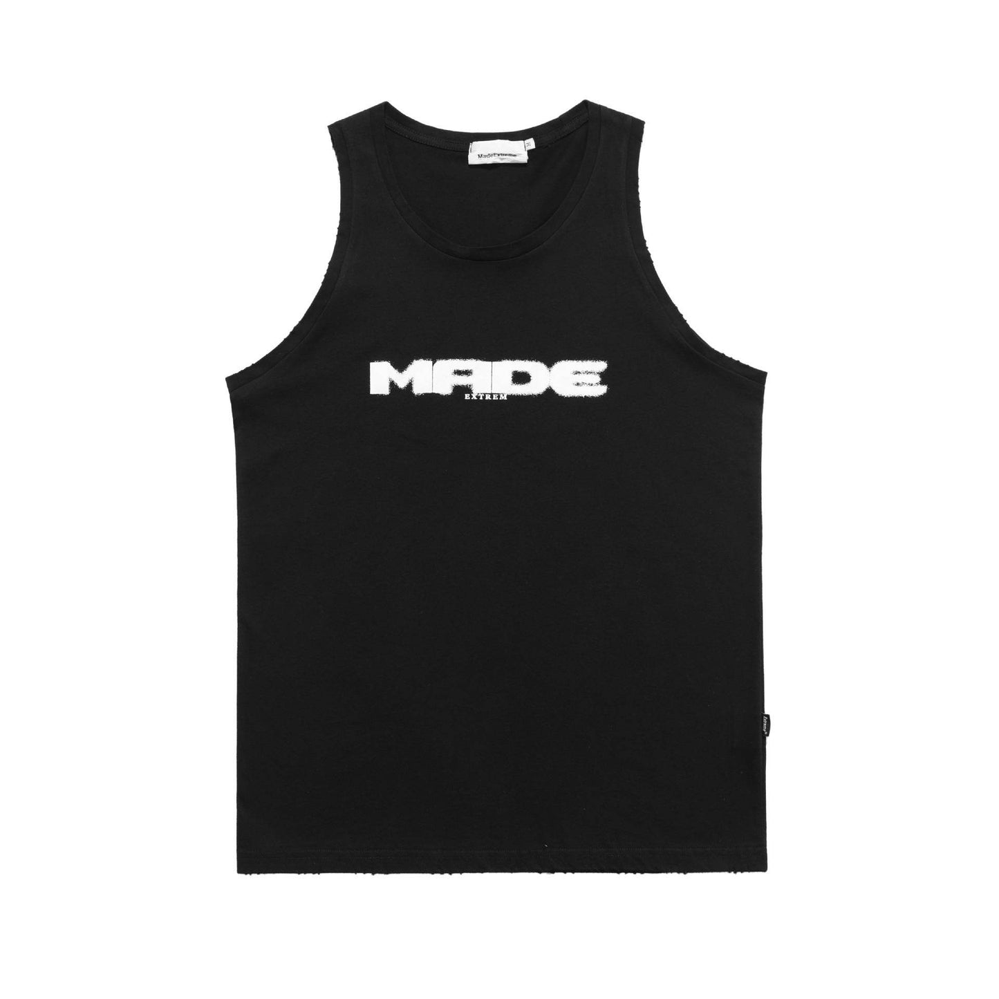 Street Retro Basic Letter Print Vest Bottoming Shirt Black MuddyStock