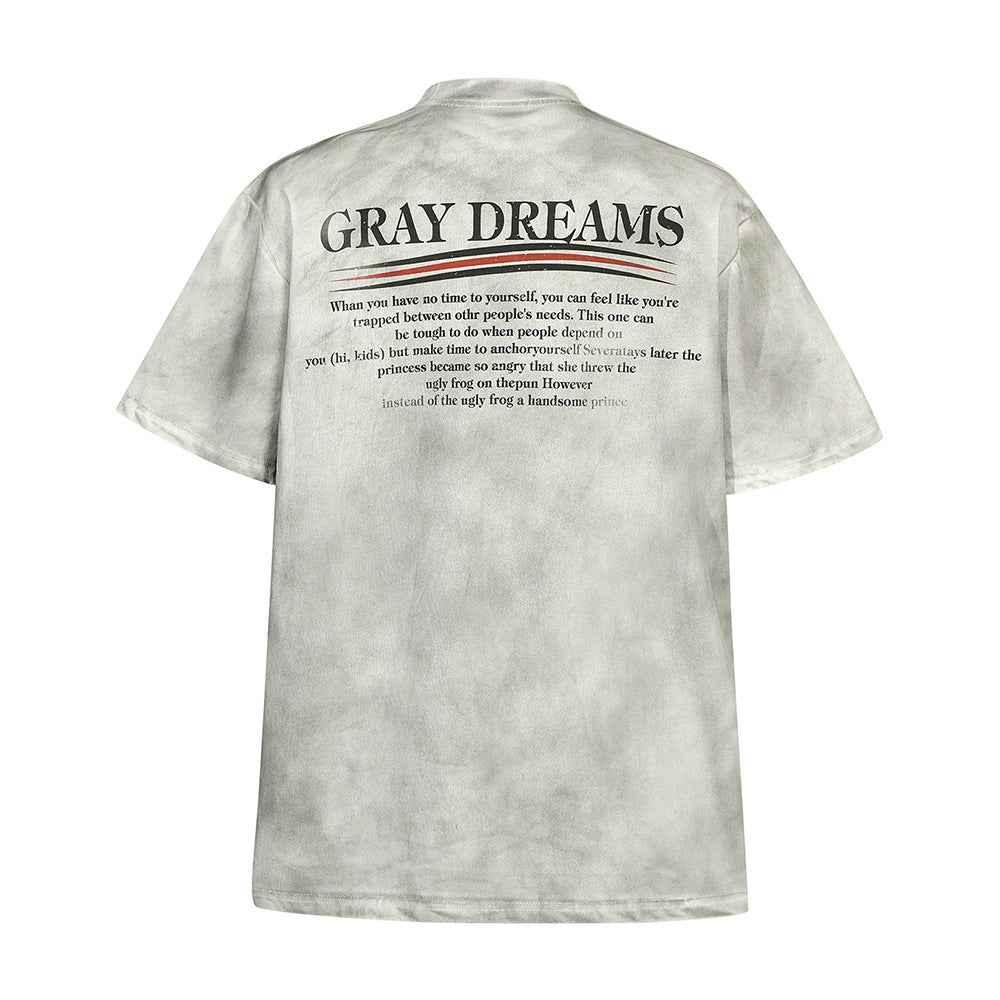 Men's Vintage Inkjet Tie-dye T-shirt White null