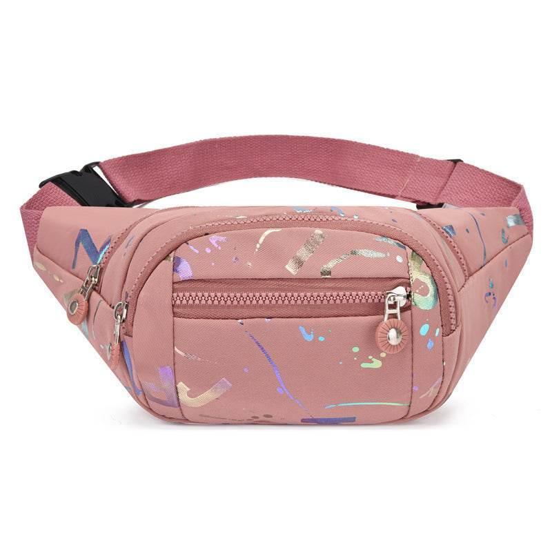 Women's Waist Bag Waterproof Chest Crossbody Pink Style Two