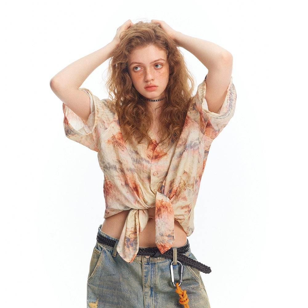 Tie-dyed Short-sleeved Shirt For Men And Women MuddyStock