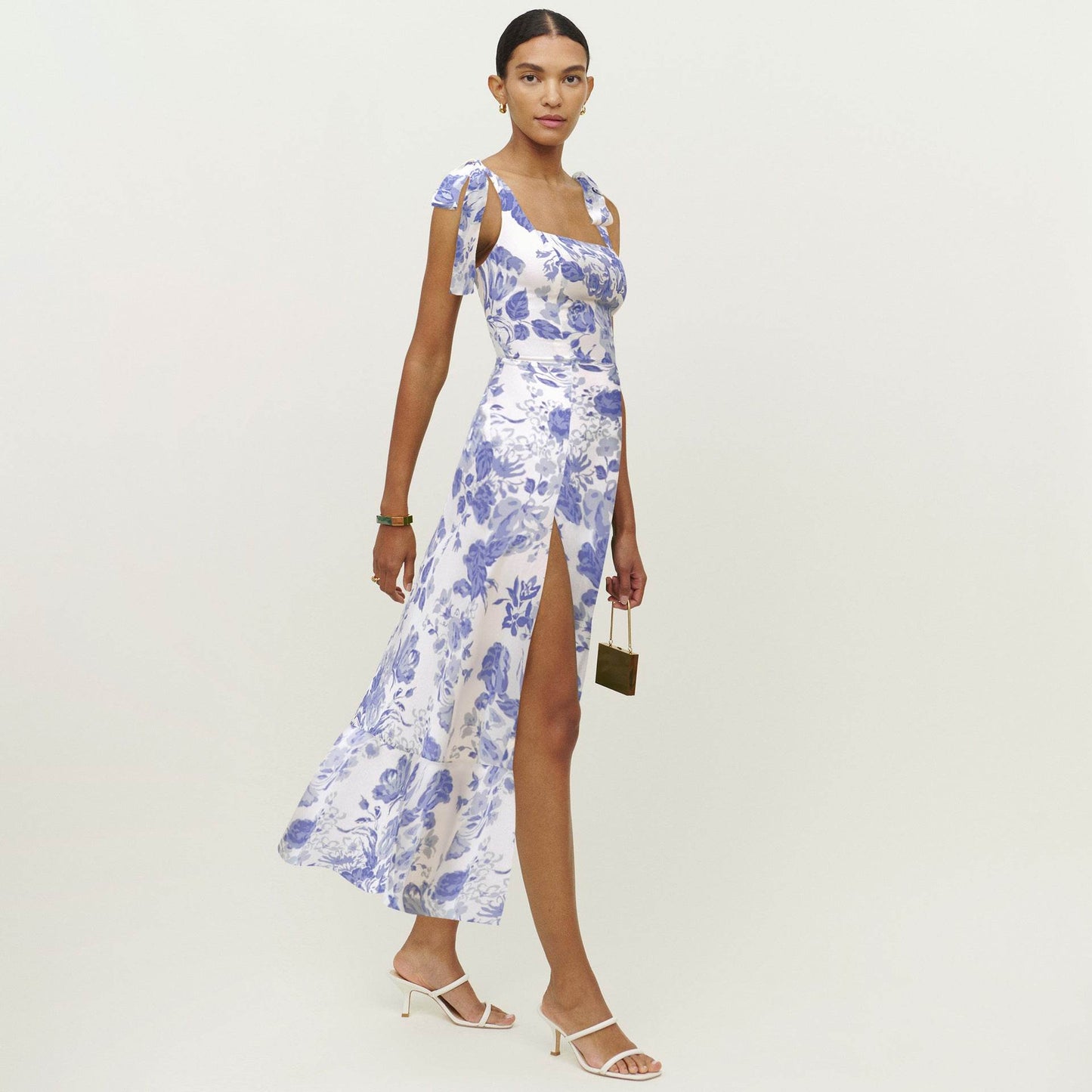 Spring And Summer New Women's Halter Straps Bustier Floral Dresses FQPT005 MuddyStock