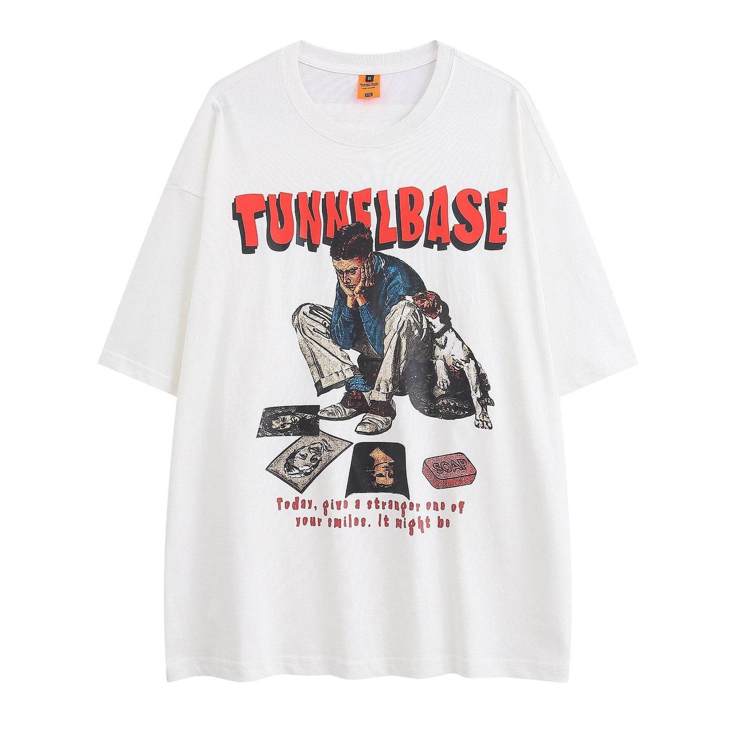 Fashion Printed Casual Short Sleeve Men White MuddyStock