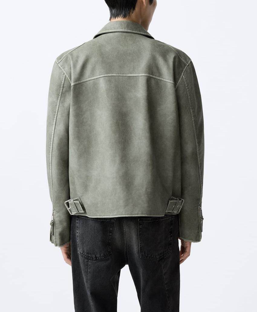 Men's Zipper Distressed Retro Washed Jacket MuddyStock