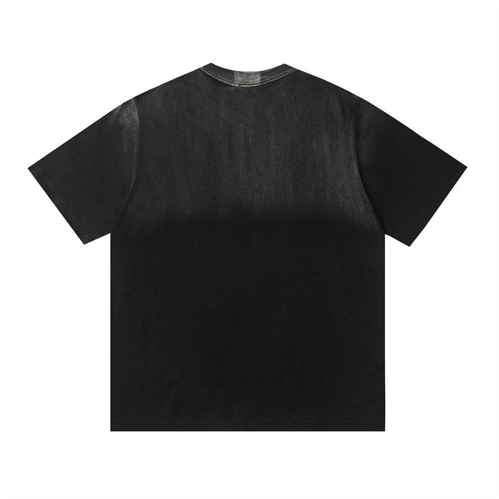 Gradient Letter Loose T-shirt Short Sleeve Men MuddyStock