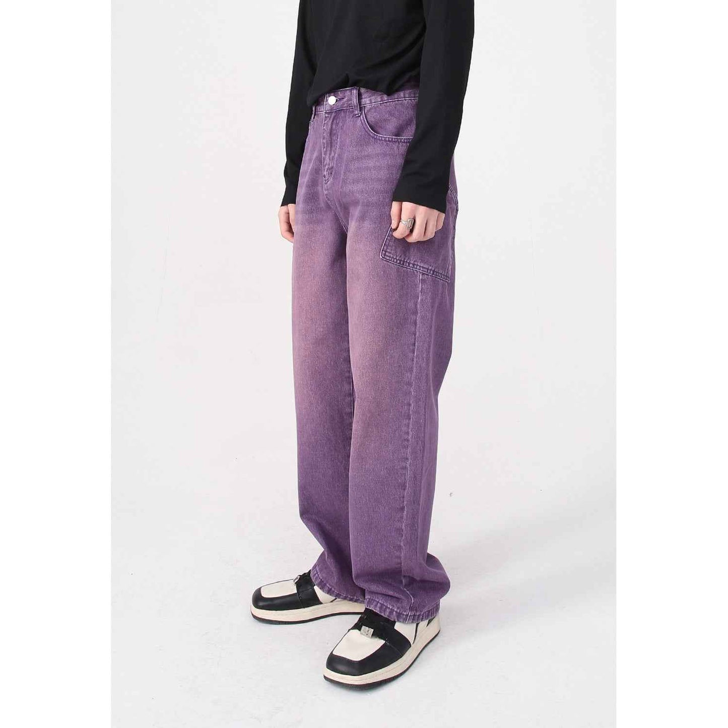 Korean Fashion Type Loose Straight Jeans For Men And Women MuddyStock