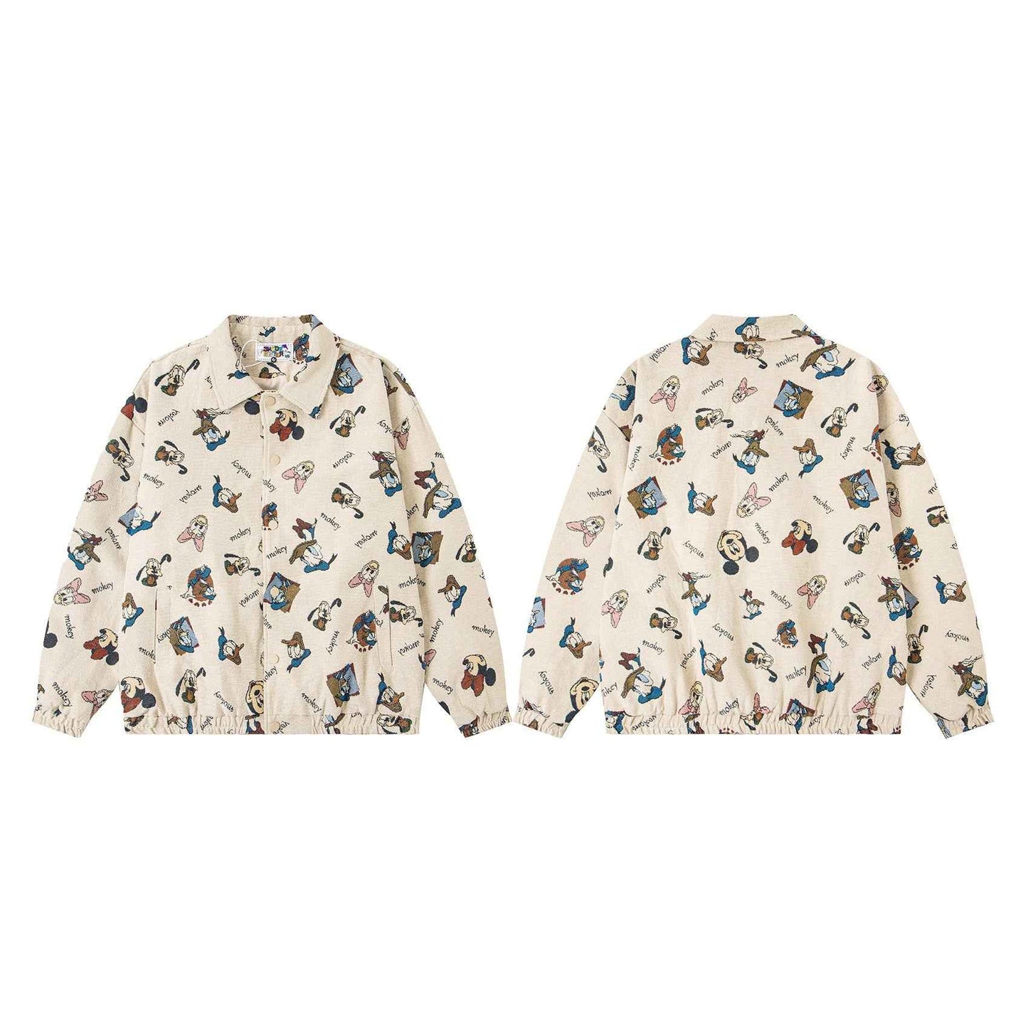 Retro Cartoon Jacquard Design Lapel Jacket For Men And Women | MudsdyStock Originals