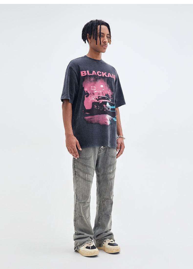 Street Men's Wear Printed Fog Racing Short Sleeve MuddyStock