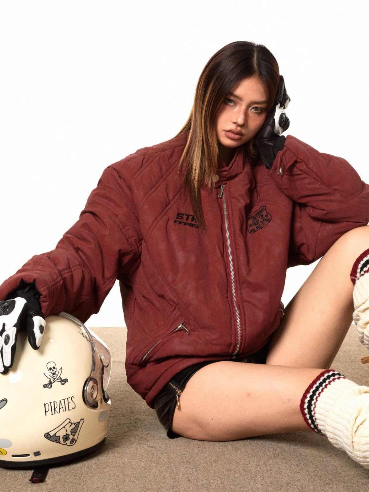 Stand Collar Retro Cotton-padded Jacket For Women