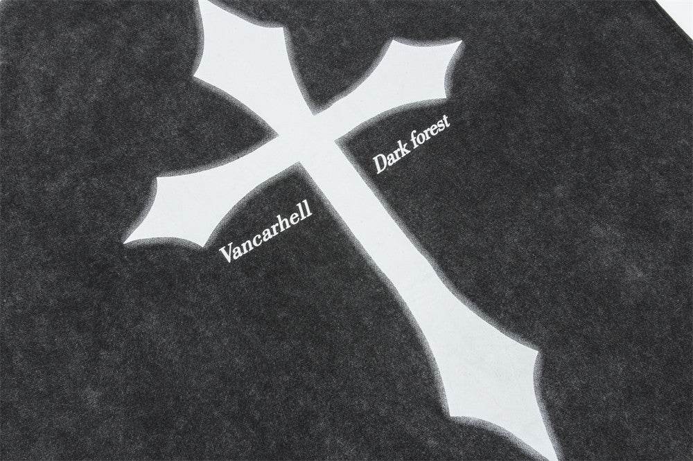 Summer Dark Style Cross Printed Short-sleeved T-shirt MuddyStock